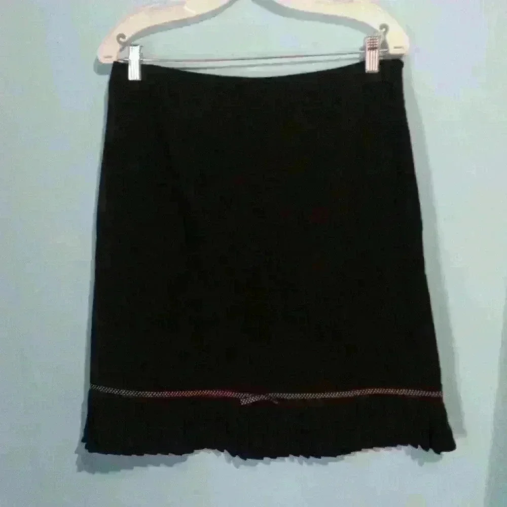 👗 dress barn midi skirt black pleated polka dots size 12